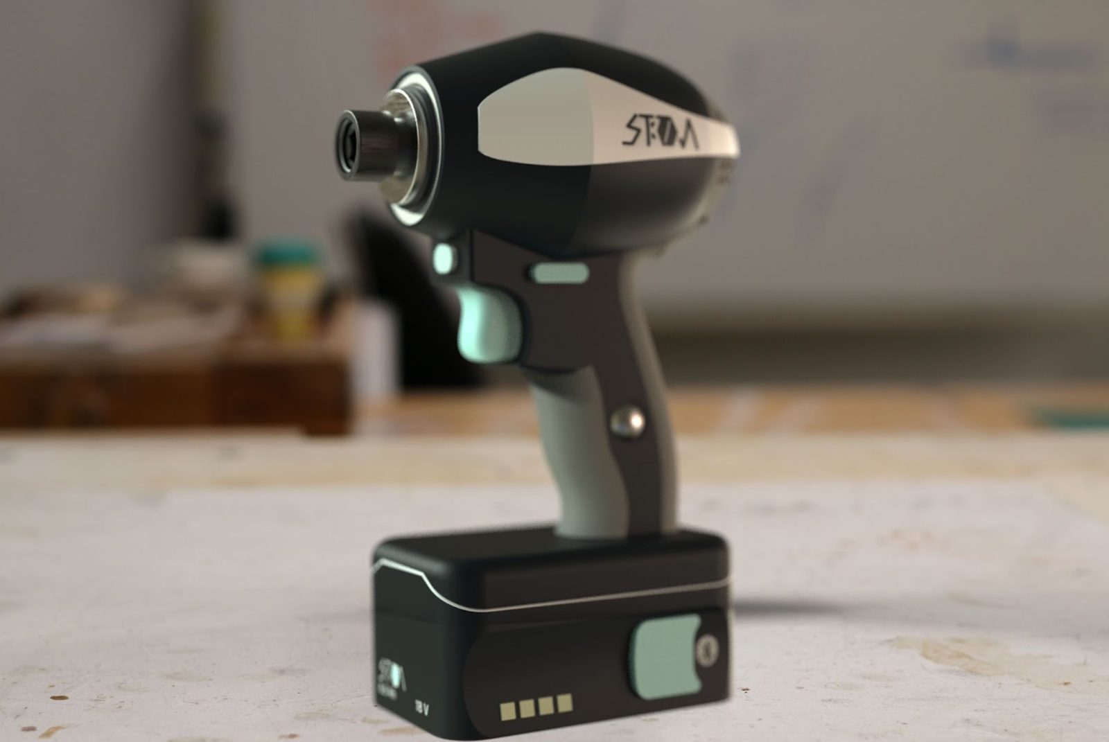 Rendered cordless 18V impact driver