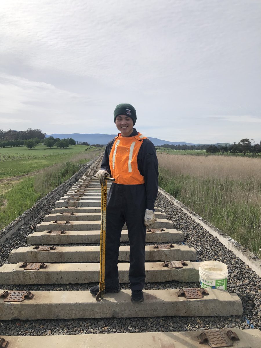 Haruku on the track at Yarra Valley Railway